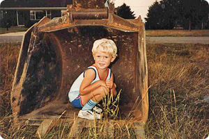Angel Hess as a kid in a steam shovel